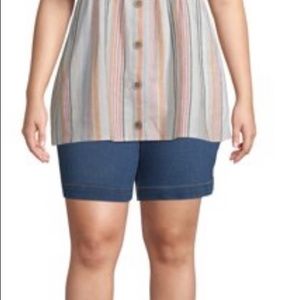 Women's Denim Stretch Pull-On Shorts Plus Size 4XL